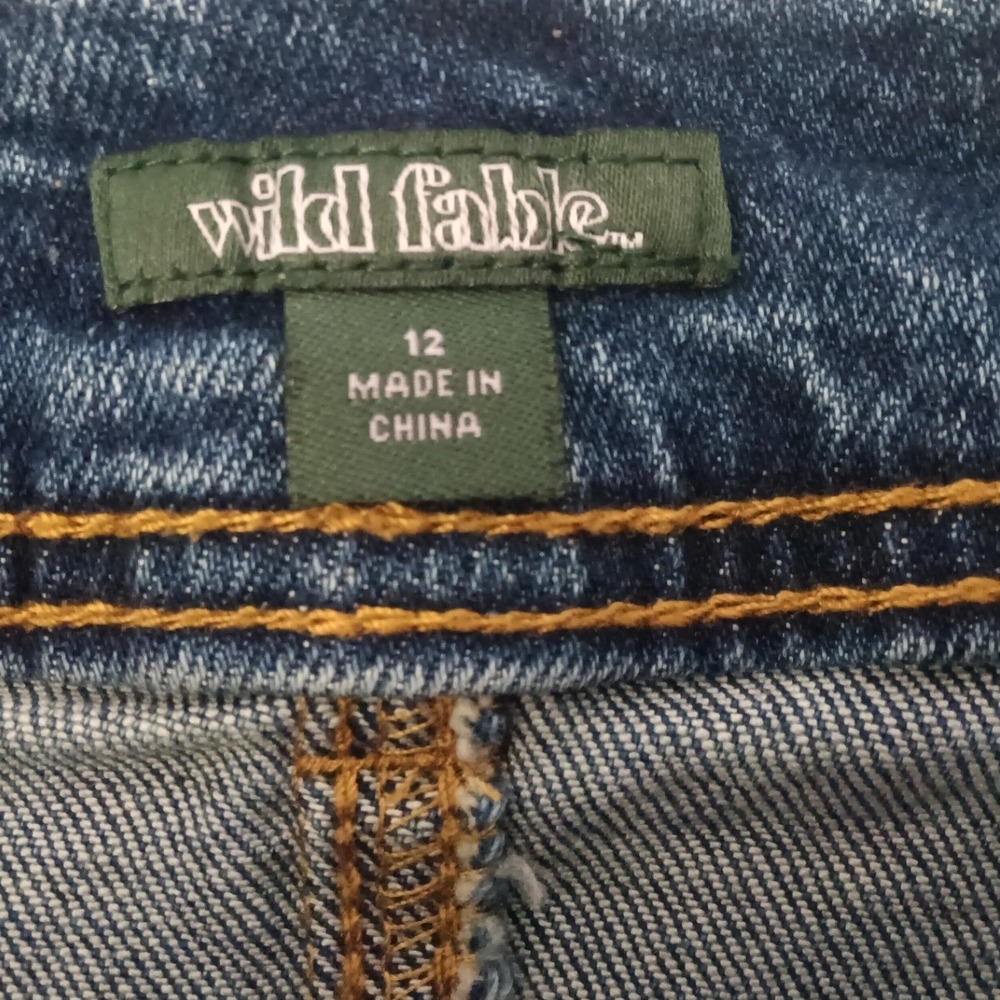 Wild Fable High Rise Denim Skirt Blue Pleated Ruffle Flounce Size‎ 12 Juniors - Picture 3 of 7